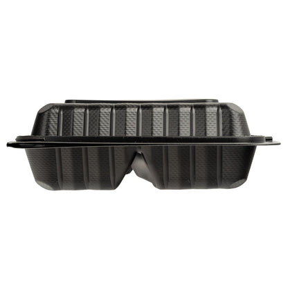 EcoSystems MFPP 3-Compartment Hinge Container, Black, 9" x 9", 1/CS/150 150/CS