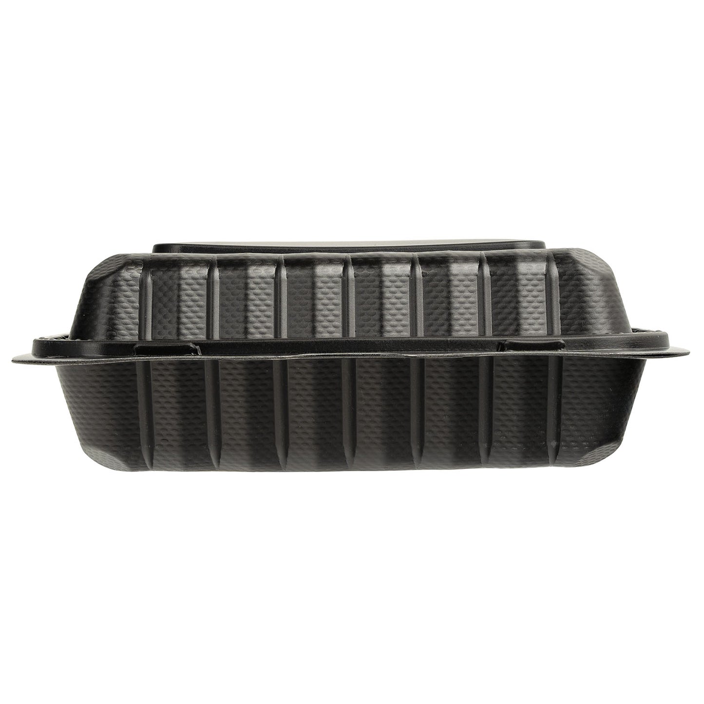 EcoSystems MFPP 3-Compartment Hinge Container, Black, 9" x 9", 1/CS/150 150/CS