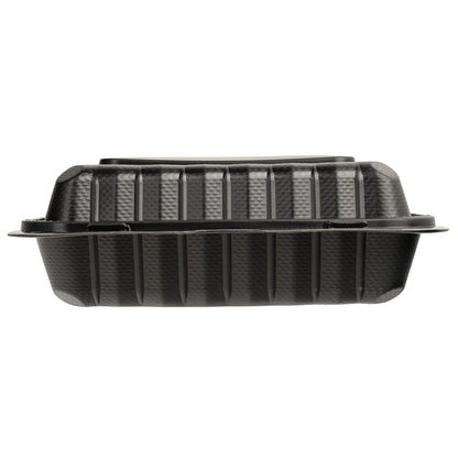 EcoSystems MFPP 3-Compartment Hinge Container, Black, 9" x 9", 1/CS/150 150/CS
