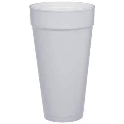 24oz 24J16 DART Foam Drink Cups, Hot/cold, White, 500/cs