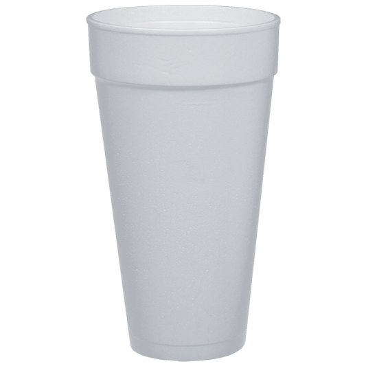 24oz 24J16 DART Foam Drink Cups, Hot/cold, White, 500/cs