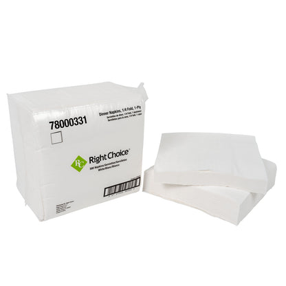 16x16, 1/4 Right Choice Dinner Napkin 1-Ply, White, Fold, 4000/cs