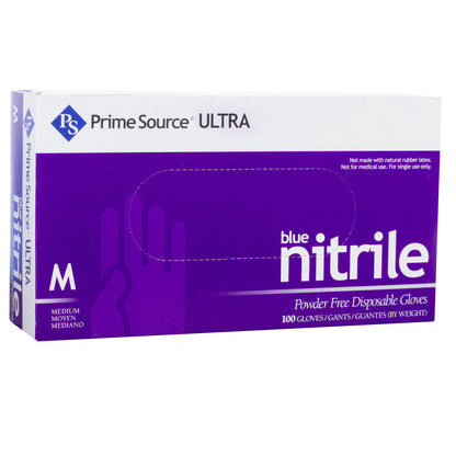 Medium Nitrile Gloves, Blue, Prime Source Ultra, Powder Free, 1000/cs