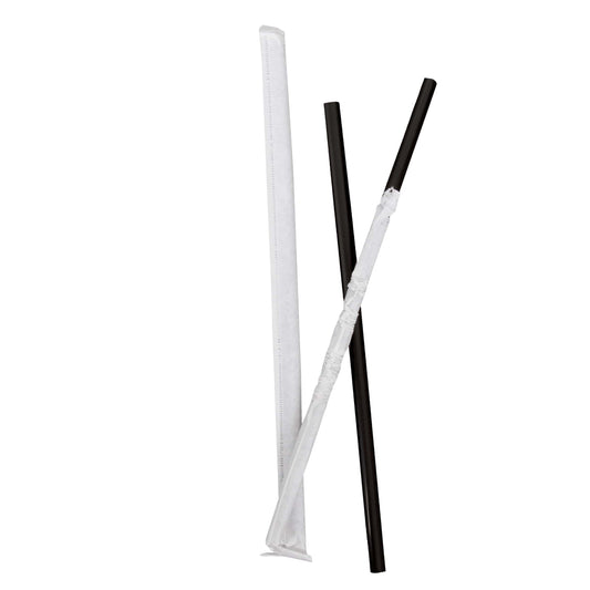 Prime Source Paper Wrapped Jumbo Straw, Black, 7.75", 1/CS/5000 10/BX/500