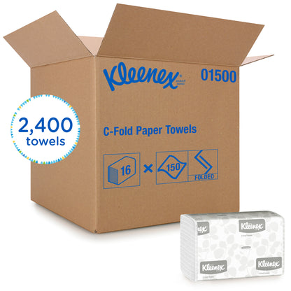 Kleenex Paper C-Fold Towel, White, 38,400/cs