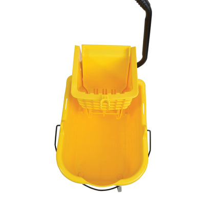 35 Quart Yellow Plastic Mop Bucket With Side Press Wringer 1/EA
