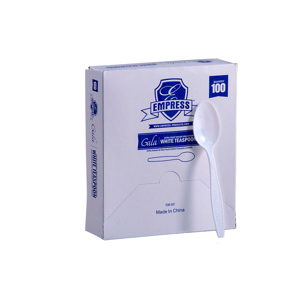 Extra Heavyweight Empress Teaspoon PS White Boxed 1000/cs