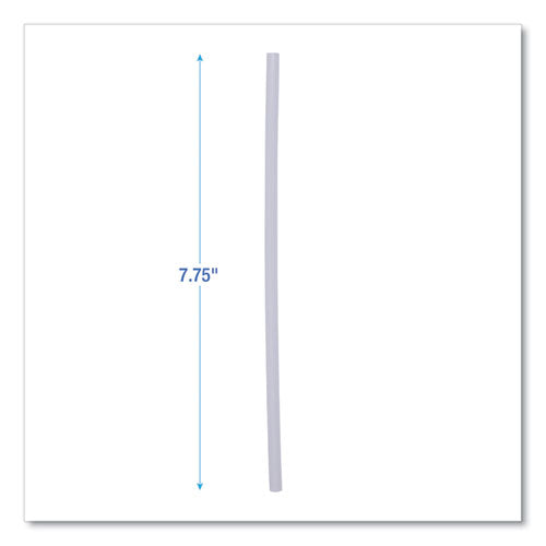 7.75 inch Jumbo Straws, Plastic, Translucent, Unwrapped, 250/pack, 10 Packs/cs