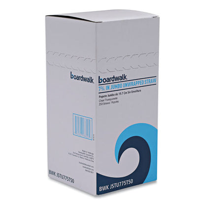 7.75 inch Jumbo Straws, Plastic, Translucent, Unwrapped, 250/pack, 10 Packs/cs