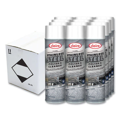 Stainless Steel Polish and Cleaner, Lemon Scent, 15 oz Aerosol Spray 1 PK