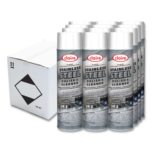 Stainless Steel Polish and Cleaner, Lemon Scent, 15 oz Aerosol Spray 1 PK