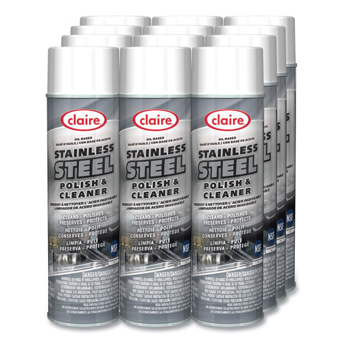 Stainless Steel Polish and Cleaner, Lemon Scent, 15 oz Aerosol Spray 1 PK