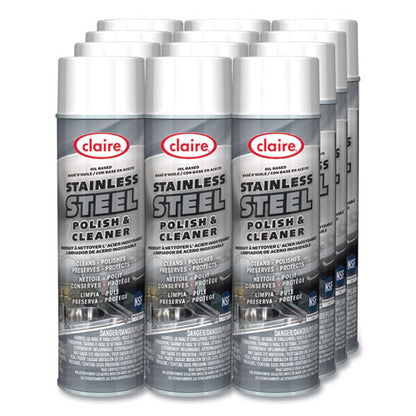 Stainless Steel Polish and Cleaner, Lemon Scent, 15 oz Aerosol Spray 1 PK