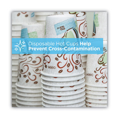 12oz Perfectouch Paper Hot Cups And Lids Combo, Multicolor, 50 Cups/lids/pack