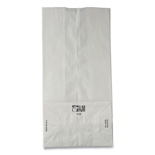 #6 Grocery Paper Bag 6x3.63x11.06 White 500/Bundle