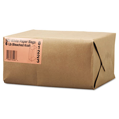 #6 Grocery Paper Bag 6x3.63x11.06 White 500/Bundle
