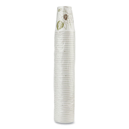 8oz Pathways Paper Hot Cups, White/green, 50/pk