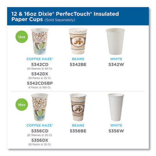 16oz Perfectouch Paper Hot Cups, Coffee Haze Design, 50/pk