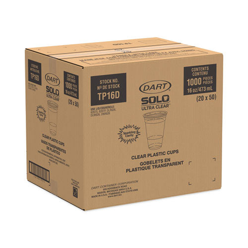 16oz Ultra Clear Pet Cups, Squat, 50/pk