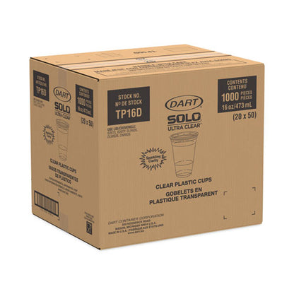 16oz Ultra Clear Pet Cups, Squat, 50/pk