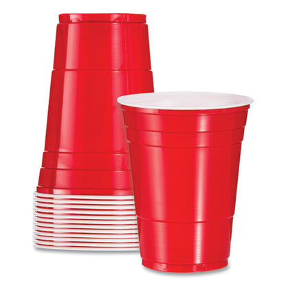 16oz SOLO Party Plastic Cold Drink Cups, Red, 50/pk