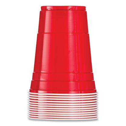 16oz SOLO Party Plastic Cold Drink Cups, Red, 50/pk
