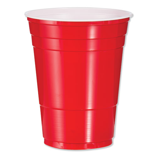 16oz SOLO Party Plastic Cold Drink Cups, Red, 50/pk