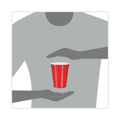 16oz SOLO Party Plastic Cold Drink Cups, Red, 50/pk
