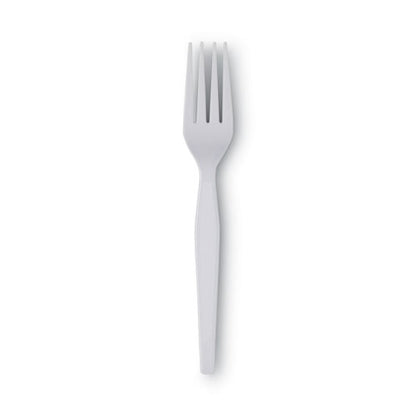 Heavyweight Plastic Cutlery, Forks, White, 100/box