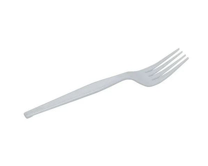 Heavyweight Plastic Cutlery, Forks, White, 100/box