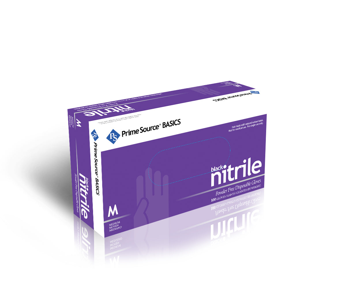 Medium Nitrile Gloves, Black, Powder Free, Prime Source, 1000/cs