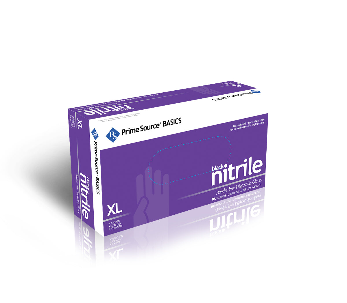 X-Large Nitrile Gloves, Black, Prime Source, 1000/cs