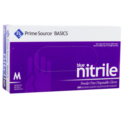 Medium Nitrile Gloves, Blue, Powder Free, Prime Source Basics, 1000/cs