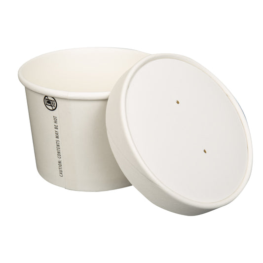 16oz Prime Source Hot/Cold Food Paper Container, White, 500/cs