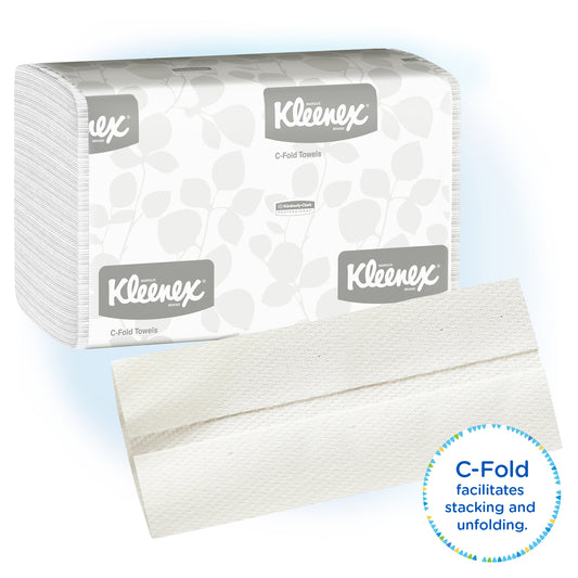 Kleenex Paper C-Fold Towel, White, 38,400/cs