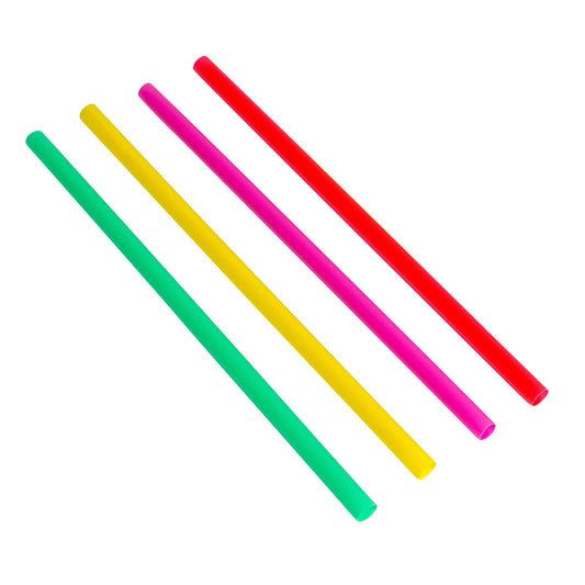 Jovials Fat Unwrapped Straw, Neon, 8" 6/400/CS
