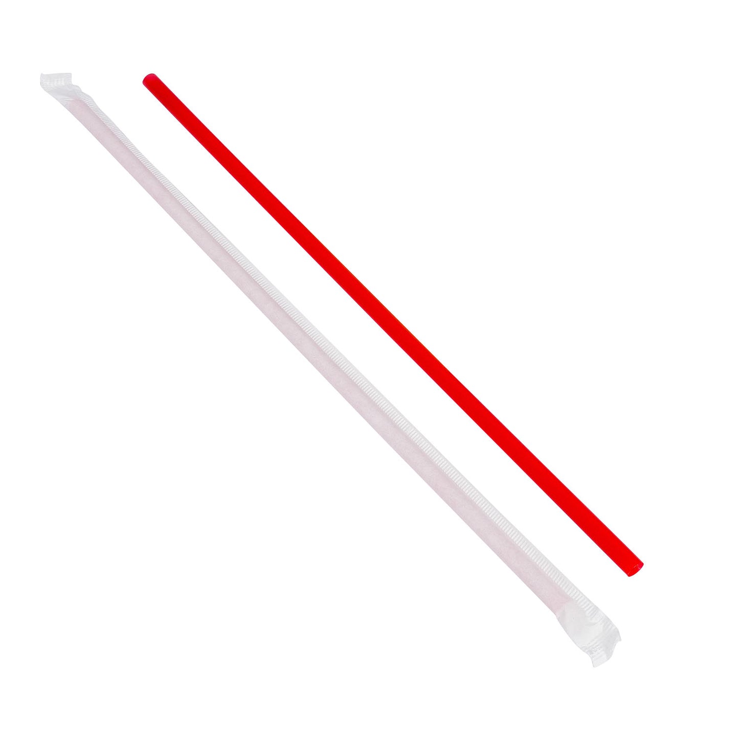 Jovials Jumbo Paper Wrapped Straw, Red, 10.25" 4/500/CS