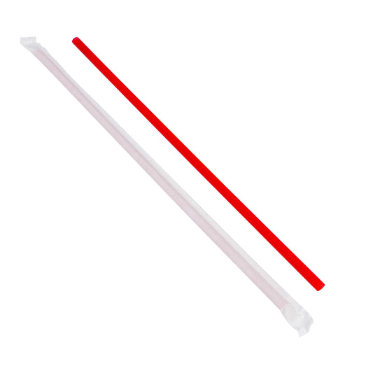 Jovials Jumbo Paper Wrapped Straw, Red, 10.25" 4/500/CS