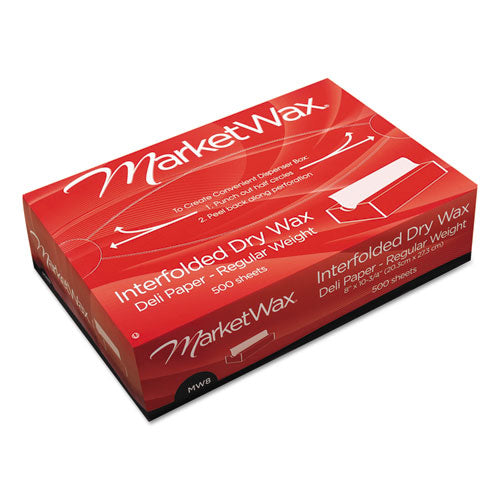12x10.75 Ecopac Master Interfolded Dry Wax Deli Paper, White, 500/box 1 PK