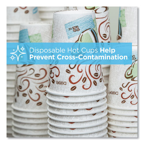 8oz Perfectouch Paper Hot Cups, Coffee Haze Design, 50/pk