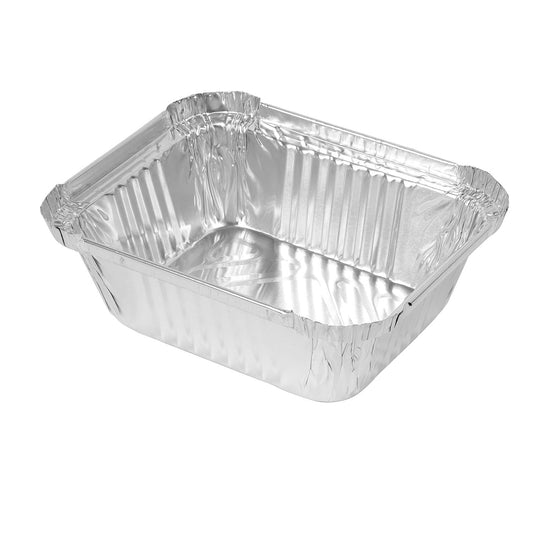 Chef's Seal Aluminum Oblong Foil Pan, Standard Weight, Silver, 1.0 Lb 1000/cs