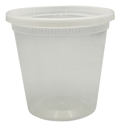 24oz GEN Plastic Deli Container with Lid, Clear, Plastic, 240/Carton