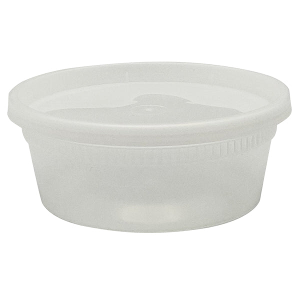 8oz GEN Plastic Deli Container with Lid, Clear, Plastic, 240 per case