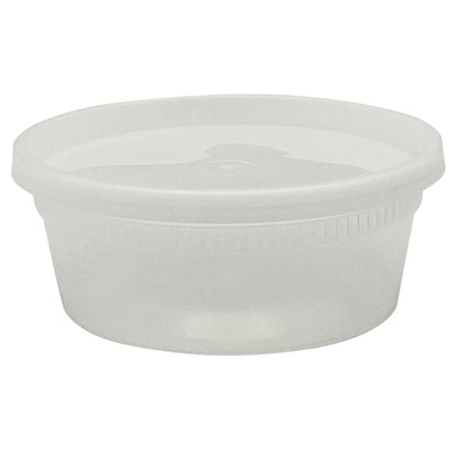 8oz GEN Plastic Deli Container with Lid, Clear, Plastic, 240 per case
