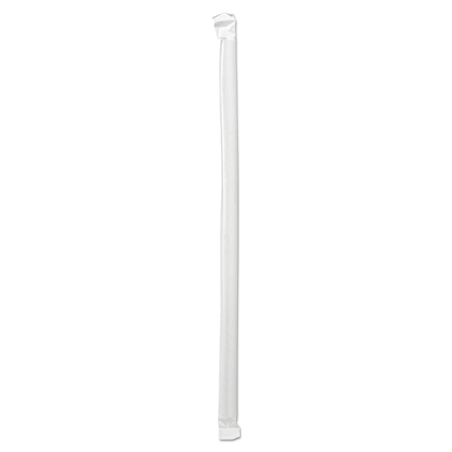7.625 inch Empress Jumbo Flex Straw Paper Wrapped White Boxed 25 / 400 cs