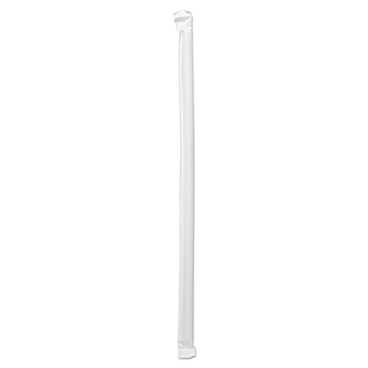 7.625 inch Empress Jumbo Flex Straw Paper Wrapped White Boxed 25 / 400 cs