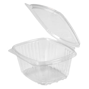 16oz APET Hinged Deli Container, Clear, 200/cs