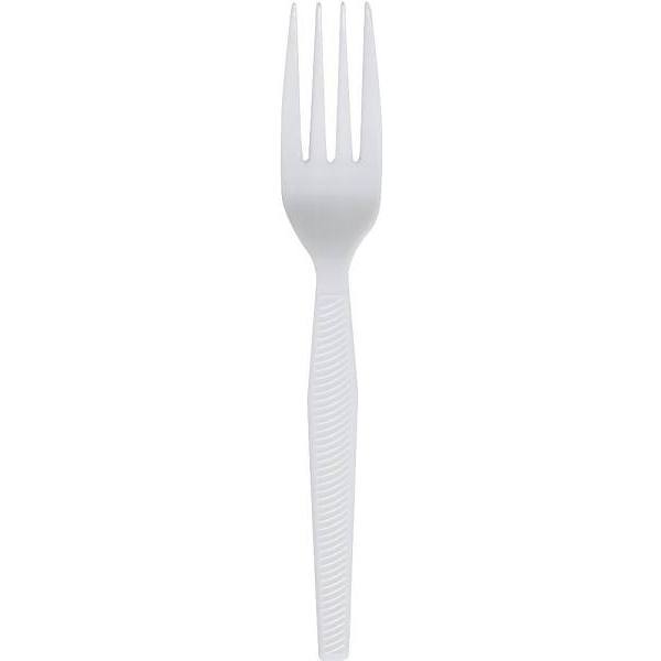Medium Weight Prime Source Polypropylene Wrapped Fork, White, 1000/cs