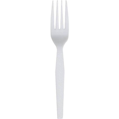 Medium Weight Prime Source Polypropylene Wrapped Fork, White, 1000/cs