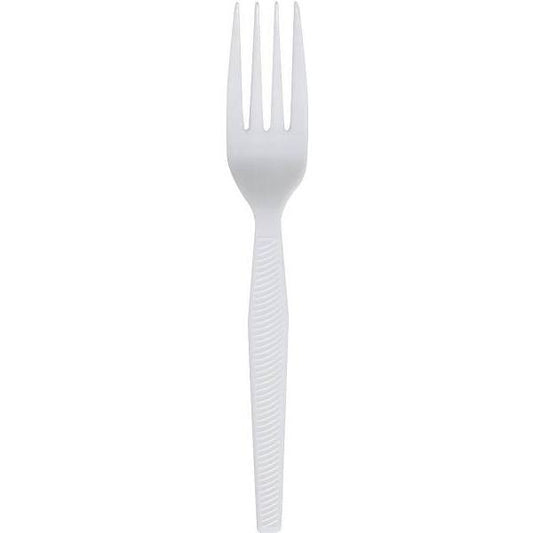 Medium Weight Prime Source Polypropylene Wrapped Fork, White, 1000/cs